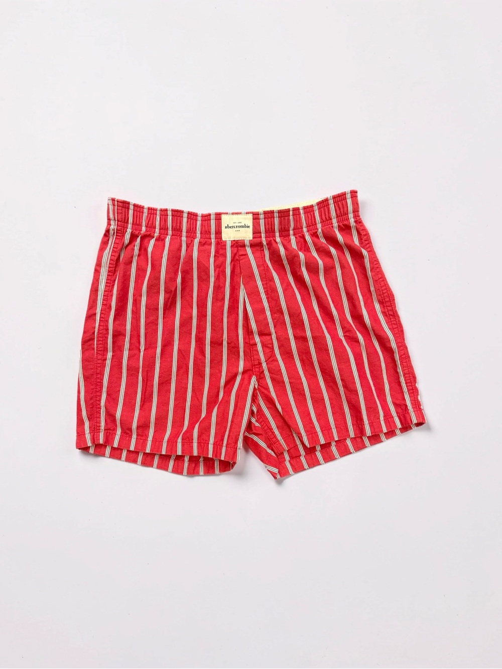 Vintage Y2K Abercrombie & Fitch Kids Red Striped Boxers - Pajama Shorts
